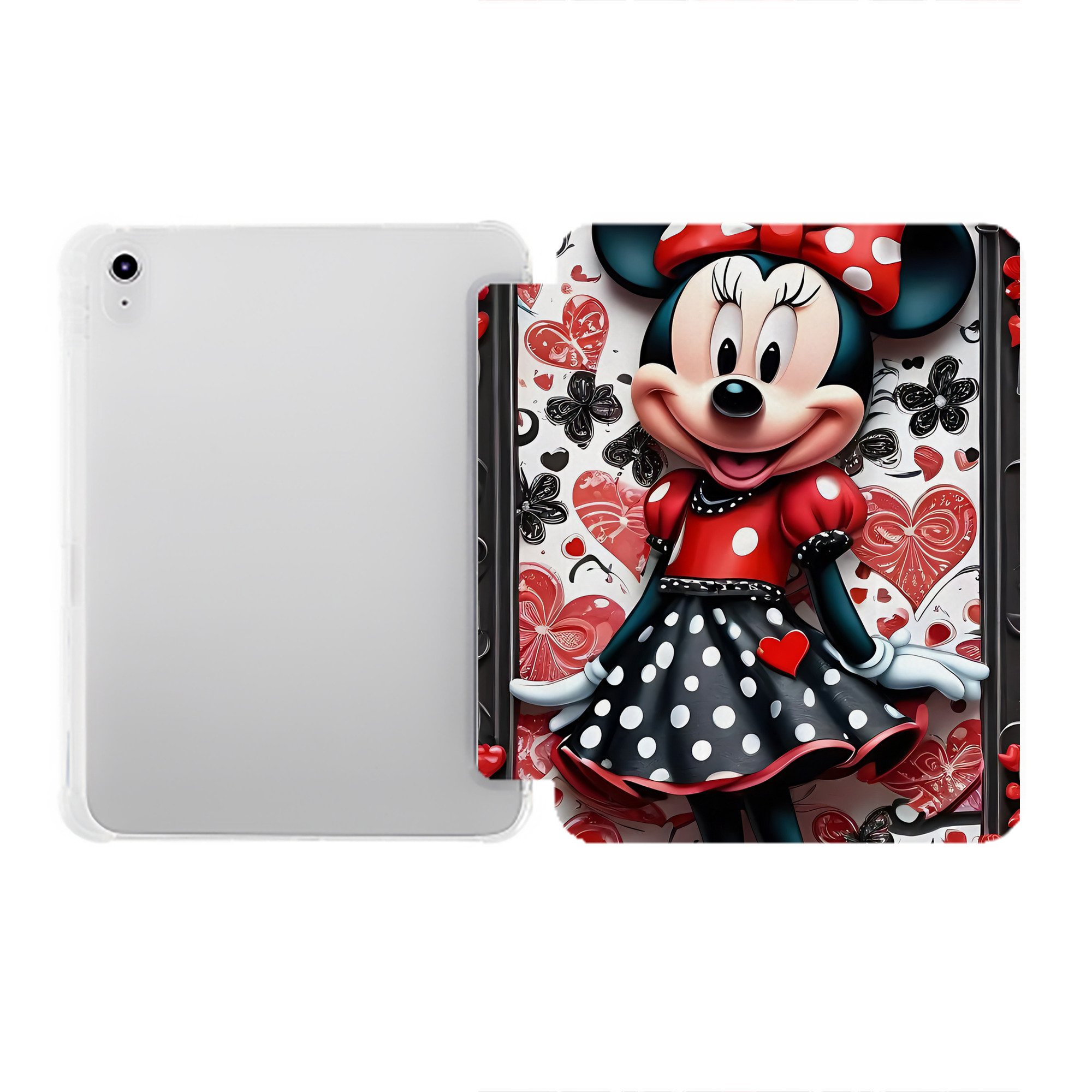 （画像用） ミッキーマウス Mickey Mouse IPad ケース ペン収納付き 三つ折りスタンド PUレザー×シリコン 対応機種9.5/10.5/10.9インチ